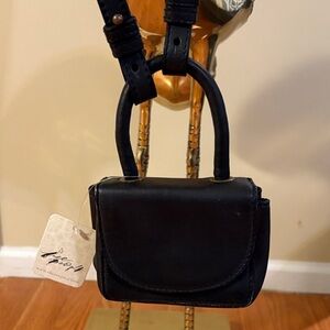 Free people Bag purse Mini crossbody Black NWT Faux leather $48
